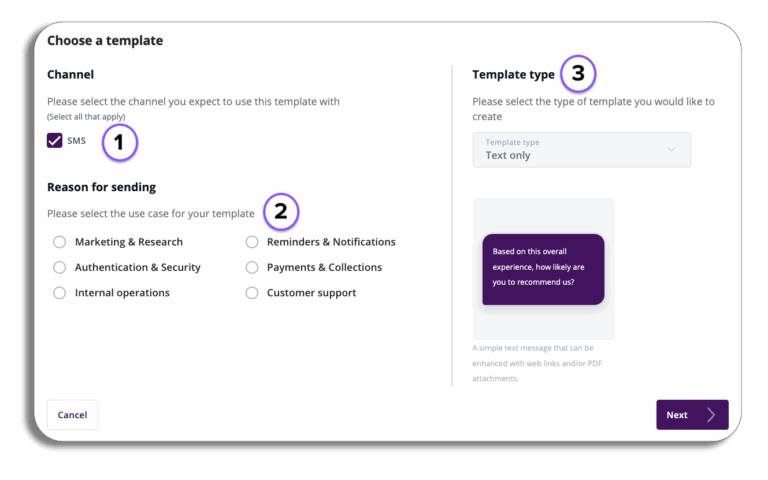 Message Template - Creating a new template - Esendex Support