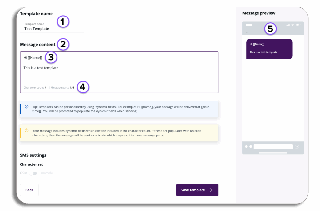 Message Template - Creating a new template - Esendex Support