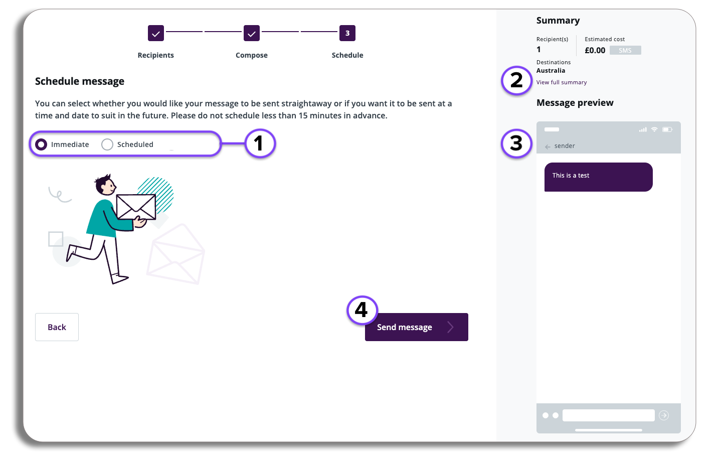 Message Centre - Schedule - Esendex Support